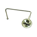 Elegant Shiny Nickel Bag Hanger w/ Brushed Gunmetal Aluminum Plate